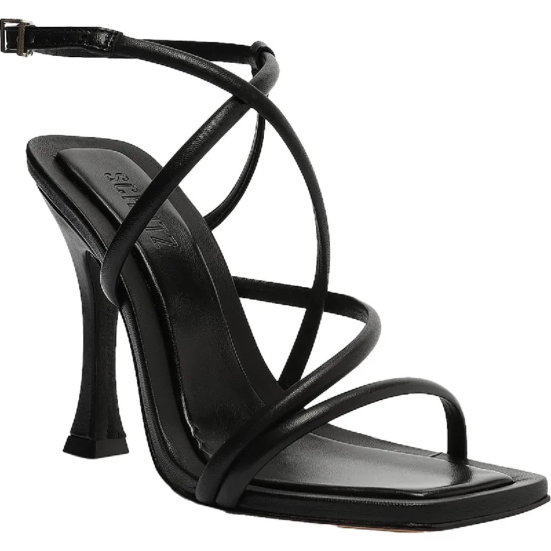 Women's Sandals with a Glitter - Coated Strap in Gold for a Sparkly Summer OutfitLovi Womens Leather Strappy Ankle Strap