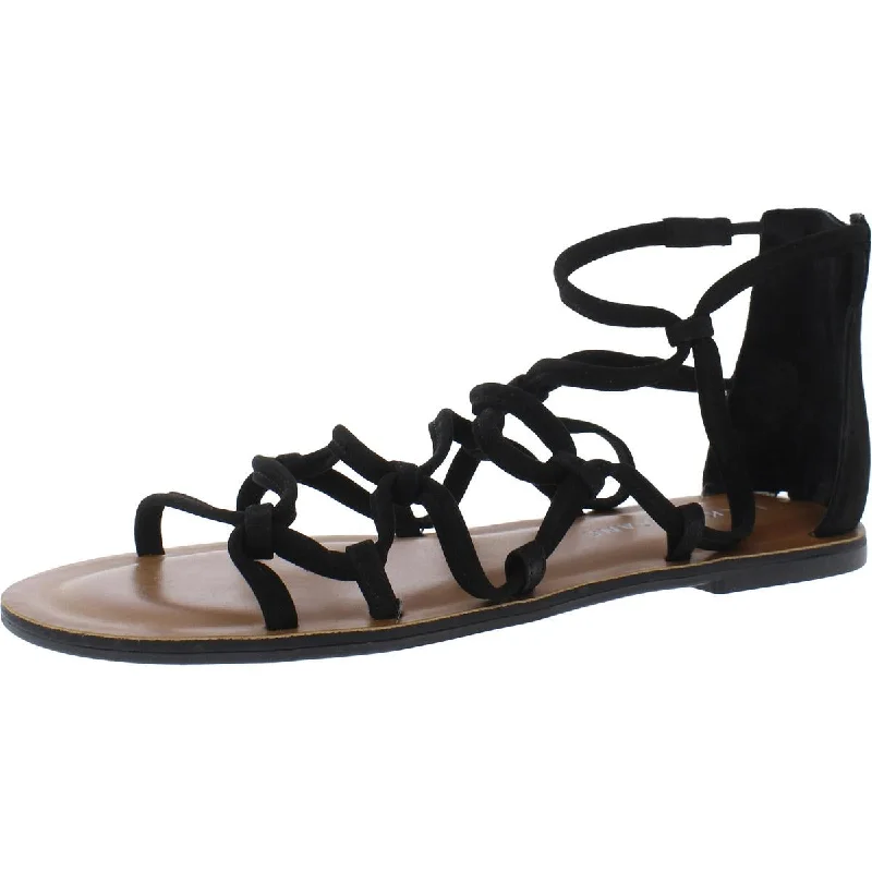 Women's Leather - Strapped Sandals with a Braided Detail in Brown for a Rustic AppealLucky Brand Womens Anisha Leather Strappy Gladiator Sandals