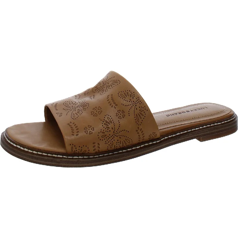 Elastic - Strap Women's Sandals with a Padded Toe in Teal for Easy On - and - OffLucky Brand Womens Keshy Slip On Leather Slide Sandals