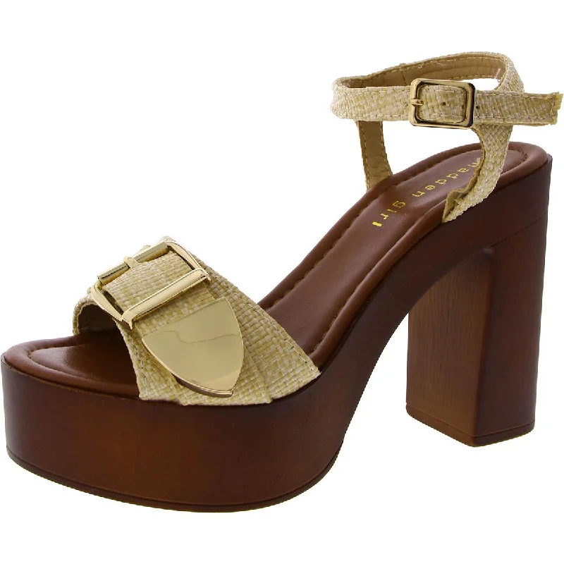 Women's Leather - Strapped Sandals with a Braided Detail in Brown for a Rustic AppealMadden Girl Womens Embellished Platform Platform Sandals