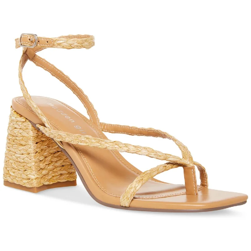 Women's Cork - Soled Espadrille Sandals with a Rope - Trimmed Upper in Navy for a Summer VibeMadden Girl Womens Marrvel Strappy Ankle Strap