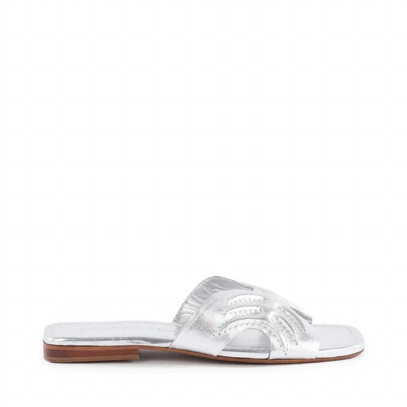 Women's Sandals with a Wedge Heel and a Tassel Detail in Orange for a Trendy LookMadhu Sandal In Silver