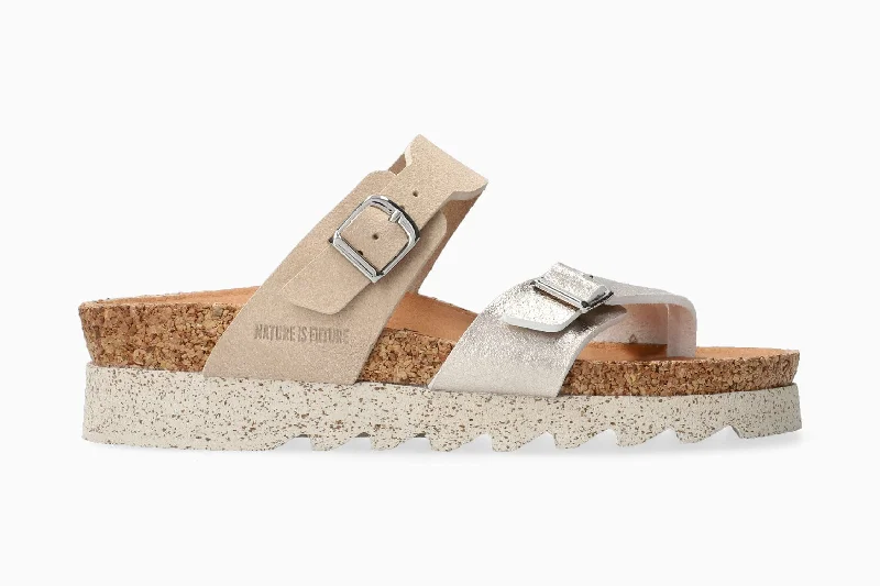 Women's Thong Sandals with a Beaded Design in Multicolor for a Beachy AestheticMaliza - Platinum