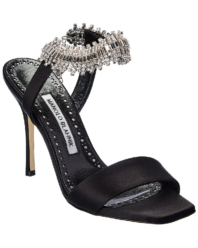 Women's Thong Sandals with a Beaded Design in Multicolor for a Beachy AestheticManolo Blahnik Parinasan 115 Satin Sandal