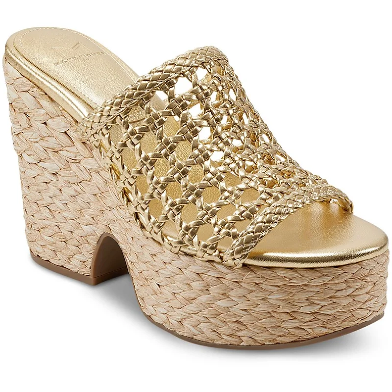 Women's Rhinestone - Embellished Open - Toe Sandals in Silver for a Glamorous Party LookMarc Fisher LTD Womens Hollis Faux Leather Slip On Espadrilles