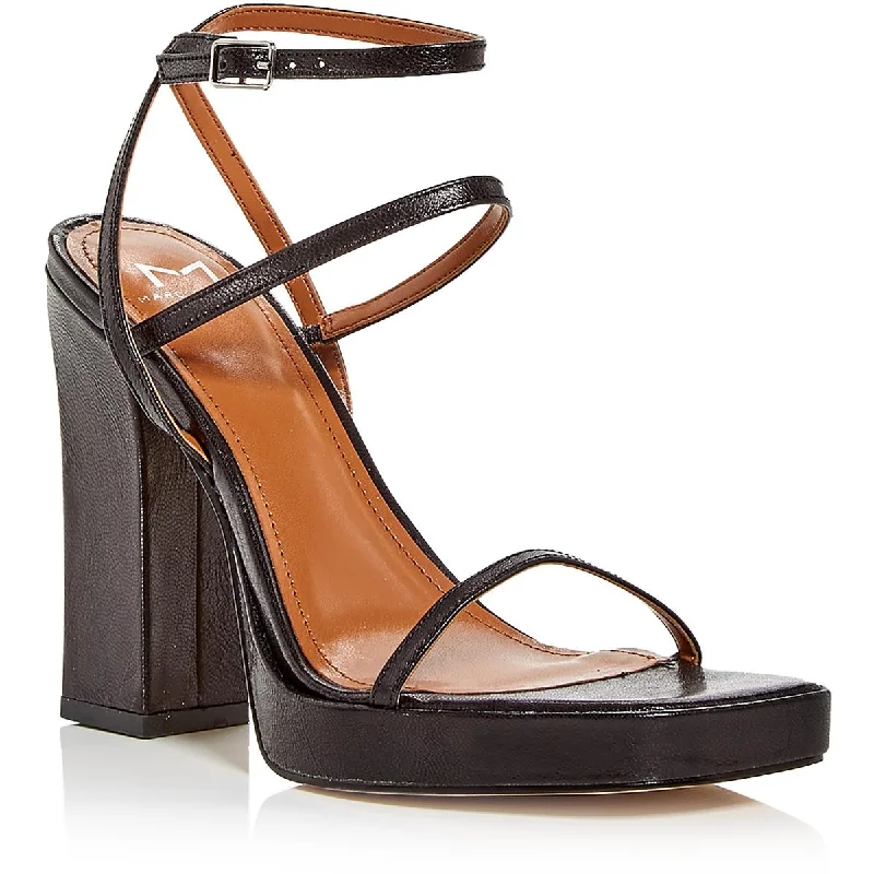 Shock - Absorbing Women's Sandals with a Soft Insole in Black for Active LifestylesMarc Fisher LTD Womens Katin 2 Leather Strappy Heels