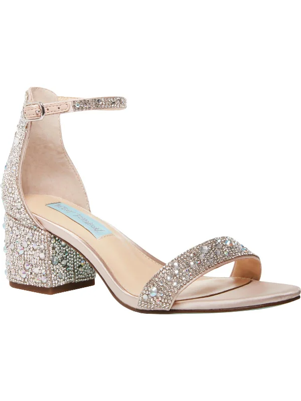 Women's Cork - Soled Espadrille Sandals with a Rope - Trimmed Upper in Navy for a Summer VibeMari Womens Satin Embellished Heels