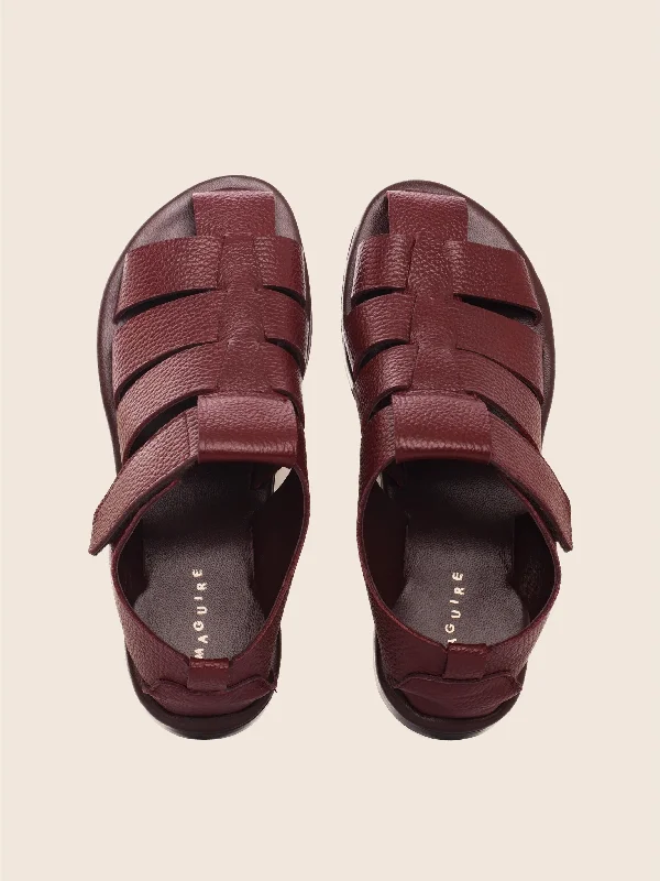 Orthopedic Women's Sandals with Arch Support in Gray for Foot HealthMarta Oxblood Sandal