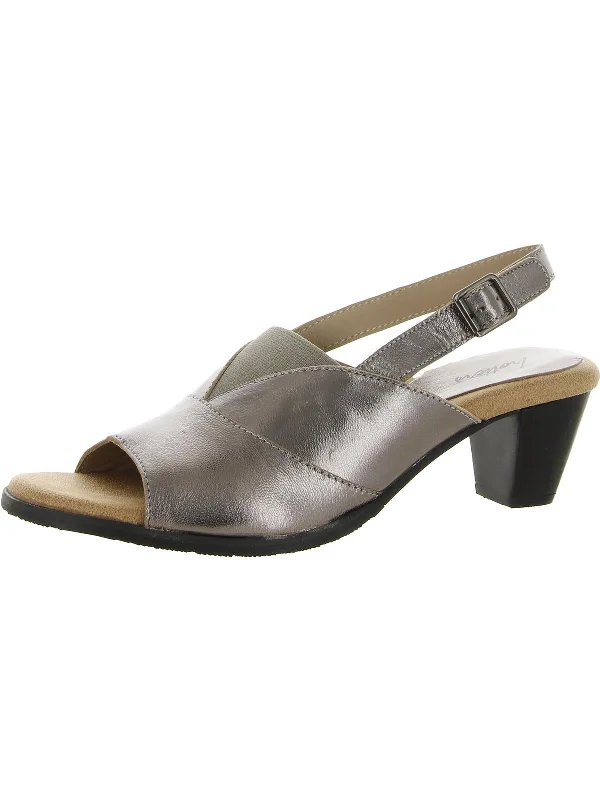 Women's Flat Slide Sandals with a Memory Foam Insole in White for All - Day ComfortMavis Womens Leather Slingback Heel Sandals