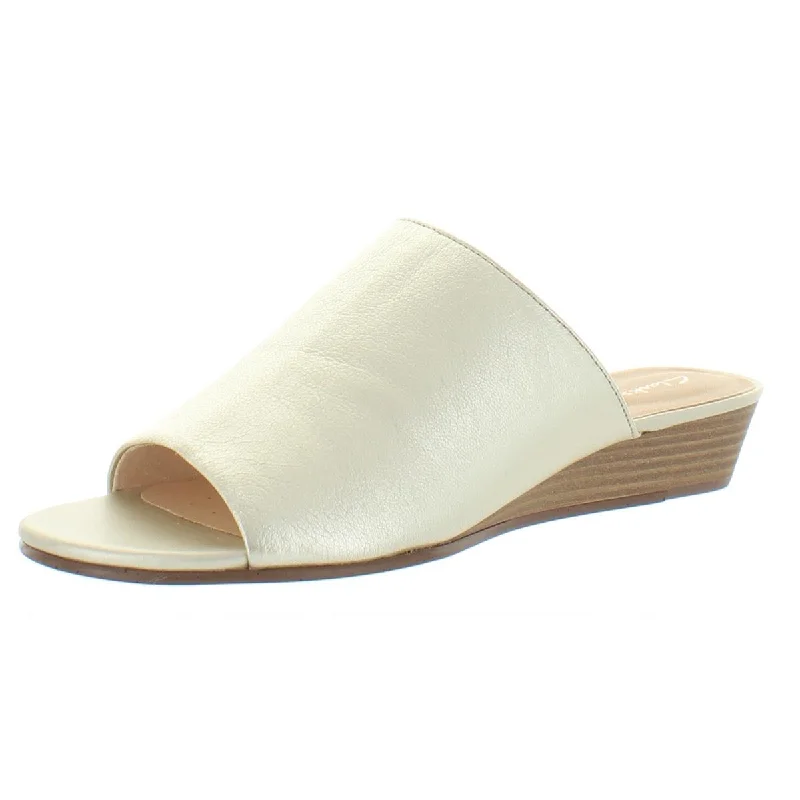 Women's Sandals with a Glitter - Coated Strap in Gold for a Sparkly Summer OutfitMena Rose Womens Leather Slip On Slide Sandals