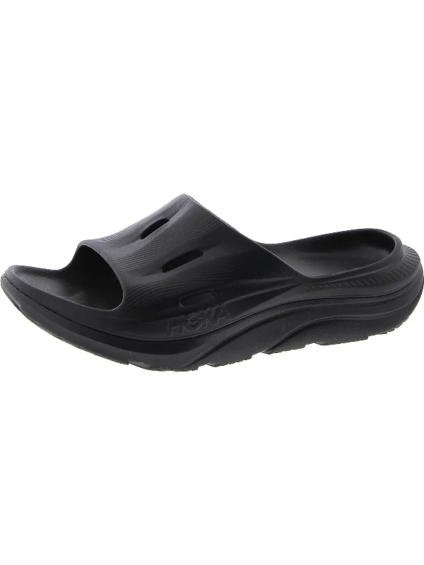 Women's Ankle - Strap Sandals with a Block Heel in Red for a Sophisticated StyleMens Cushioned Footbed Slip-On Pool Slides