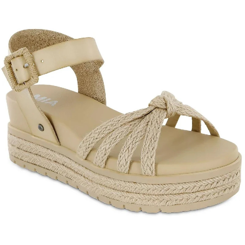 Elastic - Strap Women's Sandals with a Padded Toe in Teal for Easy On - and - OffMia Womens KEHLANI Woven Round toe Ankle Strap