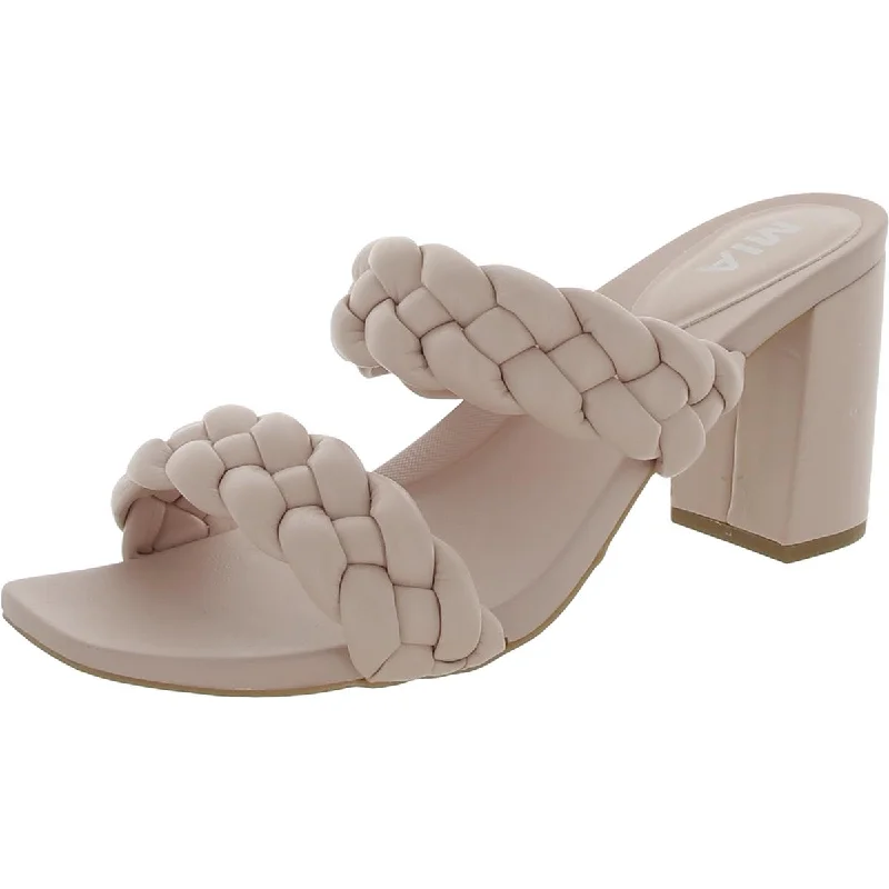 Sustainable Women's Recycled Material Sandals in Beige for Eco - Conscious ShoppersMia Womens Maine Open Toe Slip On Heels