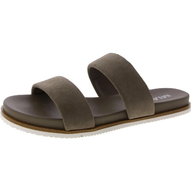Orthopedic Women's Sandals with Arch Support in Gray for Foot HealthMia Womens VALERI Faux Suede A Slide Sandals