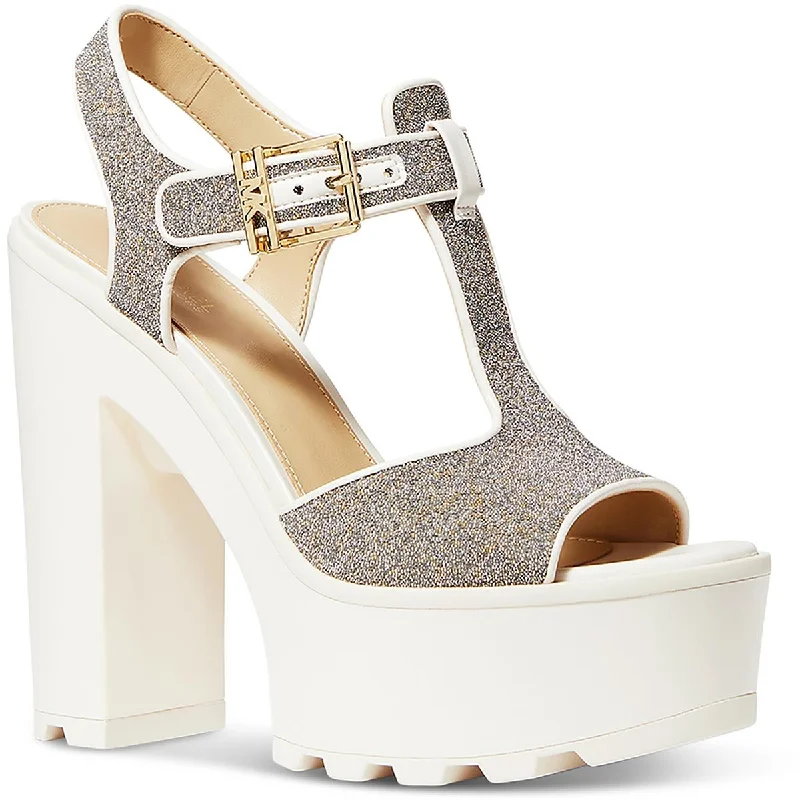 Women's Thong Sandals with a Beaded Design in Multicolor for a Beachy AestheticMICHAEL Michael Kors Womens Sinead Faux Leather Embellished Platform Sandals
