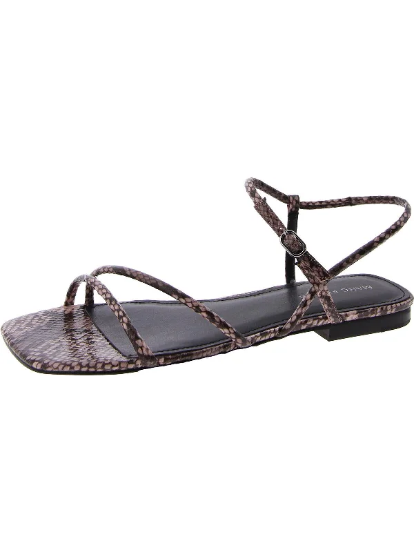 Elastic - Strap Women's Sandals with a Padded Toe in Teal for Easy On - and - OffMikal Womens Faux Leather Square Toe Dress Sandals