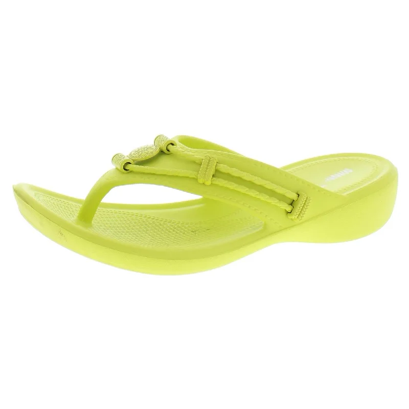 Women's Cork - Soled Espadrille Sandals with a Rope - Trimmed Upper in Navy for a Summer VibeMinnetonka Womens Silverthorne Prism Thong Slip On Flip-Flops