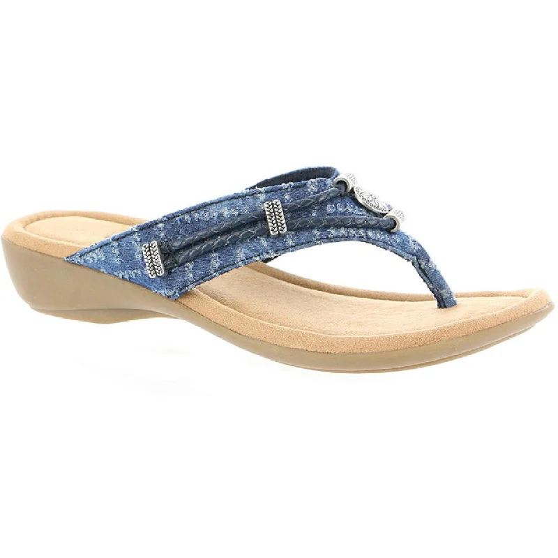 Anti - Slip Women's Sandals with a Grooved Sole in Green for Outdoor AdventuresMinnetonka Womens Sliverthorne Canvas Thong Flat Sandals