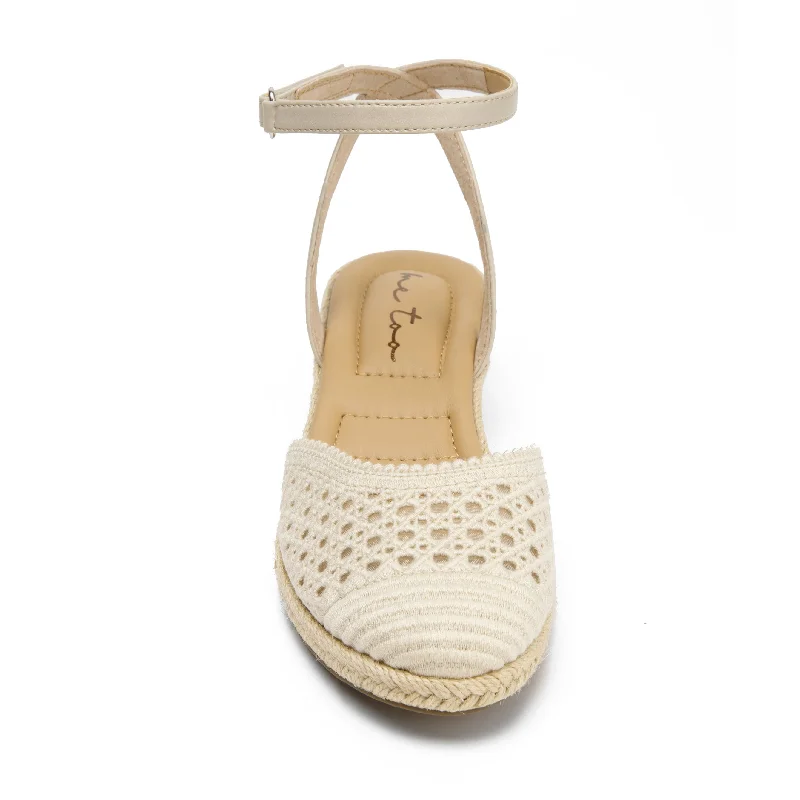 Elastic - Strap Women's Sandals with a Padded Toe in Teal for Easy On - and - OffNaomi Mini-Wedge Sandal