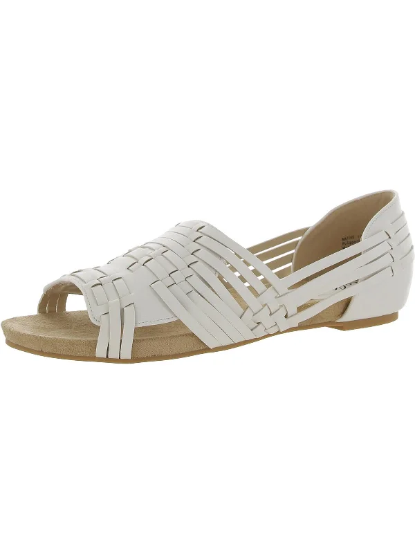 Child - Friendly Women's Sandals with a Secure Buckle in Purple for Moms on the GoNative Womens Faux Leather Peep-Toe Huarache Sandals