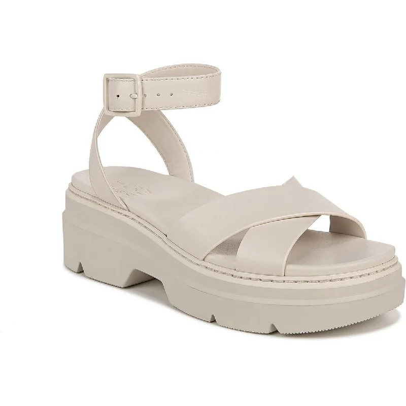 Women's Cork - Soled Espadrille Sandals with a Rope - Trimmed Upper in Navy for a Summer VibeNaturalizer Womens Darry Leather Ankle Strap Platform Sandals