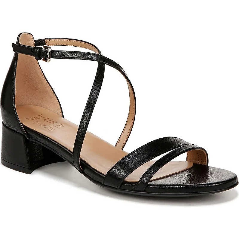 Plus Size Women's Wide - Width Platform Sandals in Black for Added Comfort and HeightNaturalizer Womens June Open Toe Embossed Block Heel