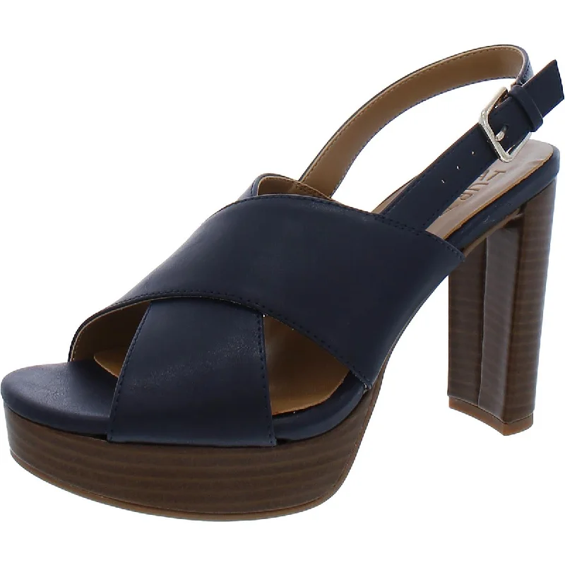 Women's Cork - Soled Espadrille Sandals with a Rope - Trimmed Upper in Navy for a Summer VibeNaturalizer Womens Nylah Faux Leather Slingback Platform Sandals