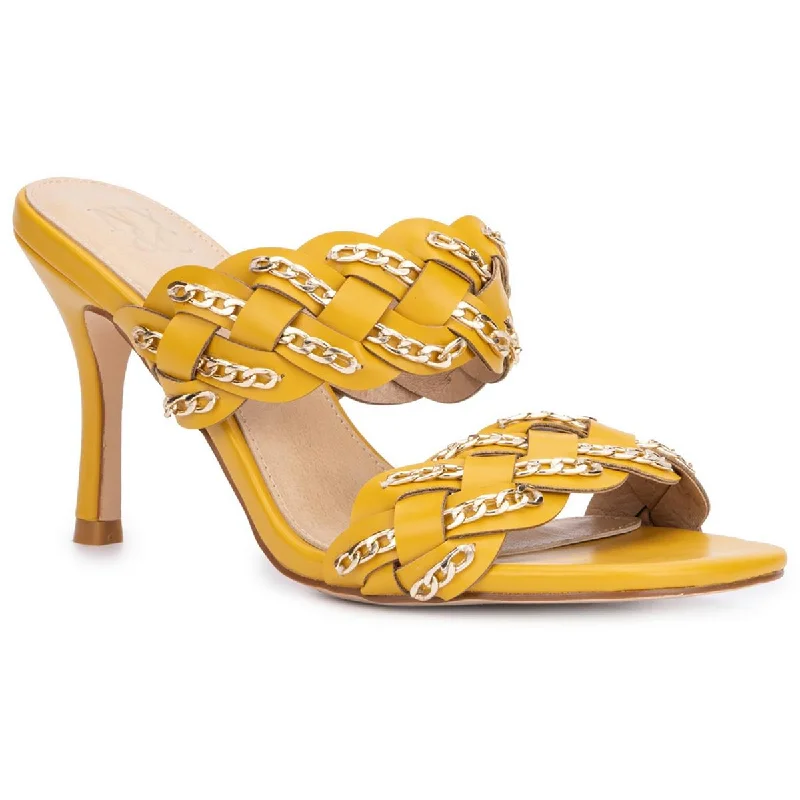 Women's Sandals with a Wedge Heel and a Tassel Detail in Orange for a Trendy LookNew York & Company Womens Slip On Open Toe Heels