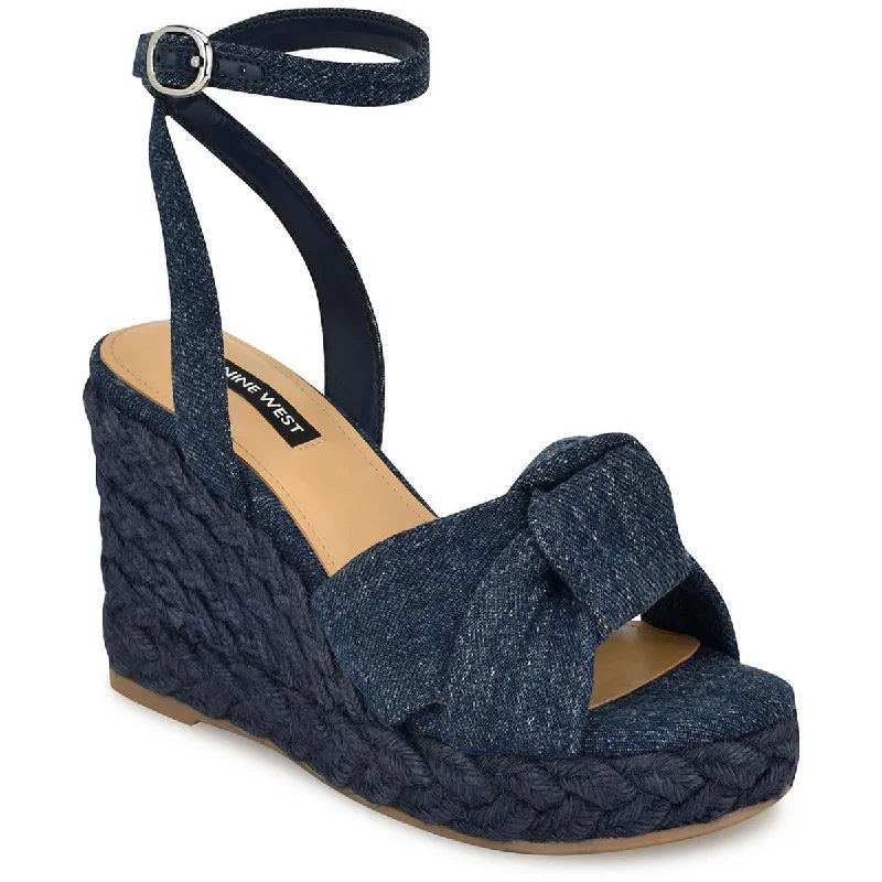 Lightweight Women's Mesh - Paneled Sandals in Yellow for BreathabilityNine West Womens  DOTIME 7 Ankle strap Almond toe Wedge Sandals