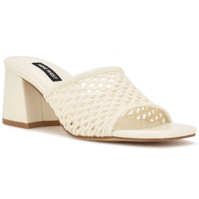 Women's Leather - Strapped Sandals with a Braided Detail in Brown for a Rustic AppealNine West Womens Galant Faux Leather Woven Heels