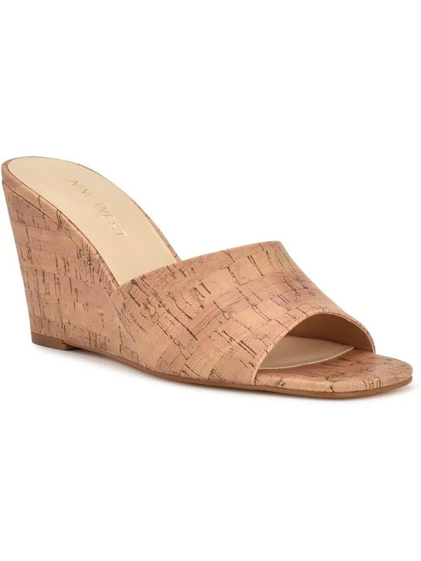 Anti - Slip Women's Sandals with a Grooved Sole in Green for Outdoor AdventuresNiya Womens Faux Leather Printed Wedge Sandals