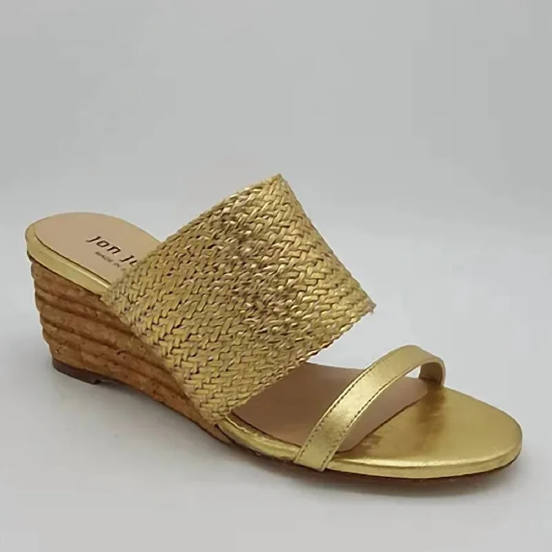 Women's Ankle - Strap Sandals with a Block Heel in Red for a Sophisticated StyleNolan Wedge Sandal In Gold