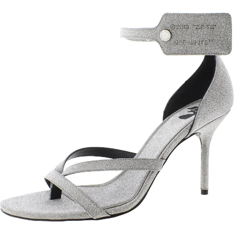 Elastic - Strap Women's Sandals with a Padded Toe in Teal for Easy On - and - OffOff-White Womens Glitter Thong Heels