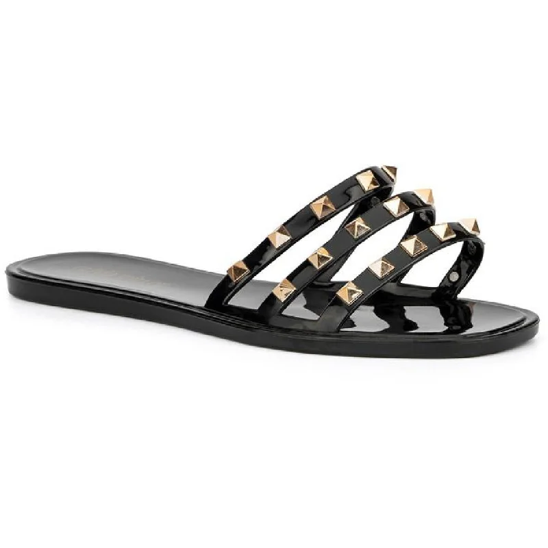 Lightweight Women's Mesh - Paneled Sandals in Yellow for BreathabilityOlivia Miller Womens Rio Open Toe Studded Jelly Sandals