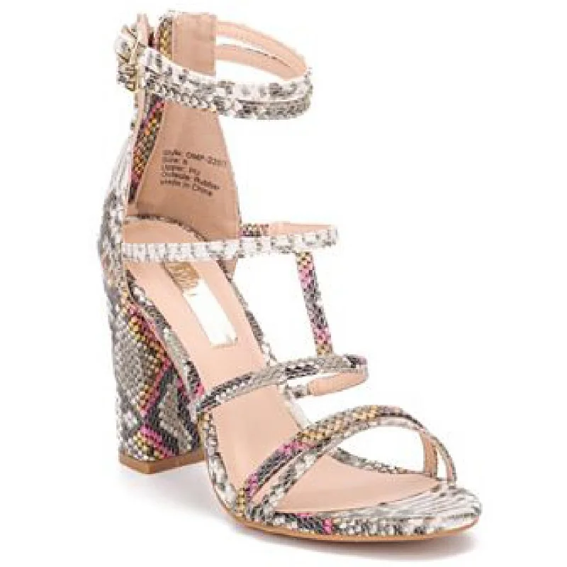 Adjustable Strap Women's Sandals with a Padded Heel in Pink for a Custom FitOlivia Miller Womens Sensual Faux Leather Zipper Gladiator Sandals
