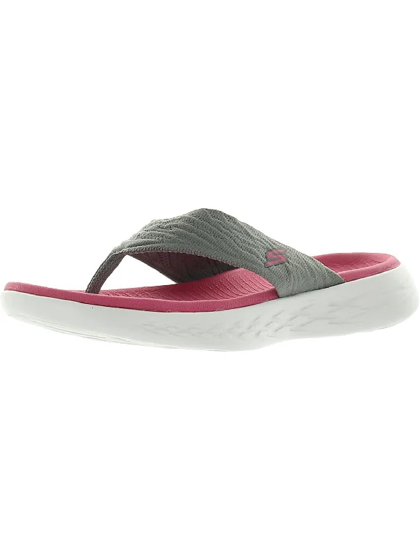 Orthopedic Women's Sandals with Arch Support in Gray for Foot HealthOn The Go 600-Sunny Womens Knit Casual Flip-Flops