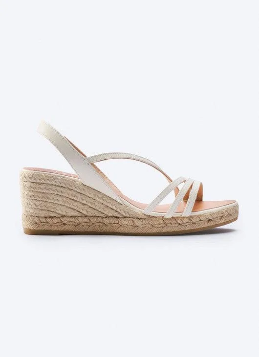 Women's Leather - Strapped Sandals with a Braided Detail in Brown for a Rustic AppealOna Leather Espadrille Sandal Wedges