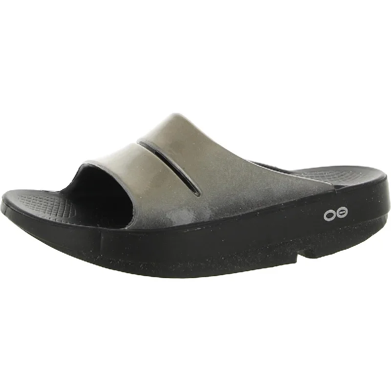 Anti - Slip Women's Sandals with a Grooved Sole in Green for Outdoor AdventuresOofos Womens Flat Slip On Pool Slides
