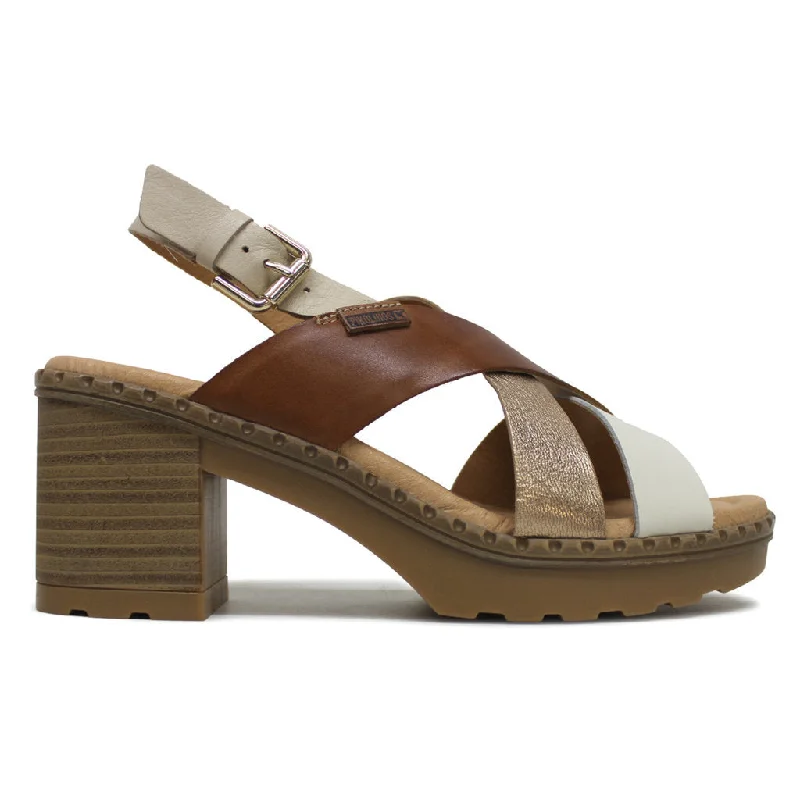 Anti - Slip Women's Sandals with a Grooved Sole in Green for Outdoor AdventuresCanarias Leather Women's Slingbacks Sandals