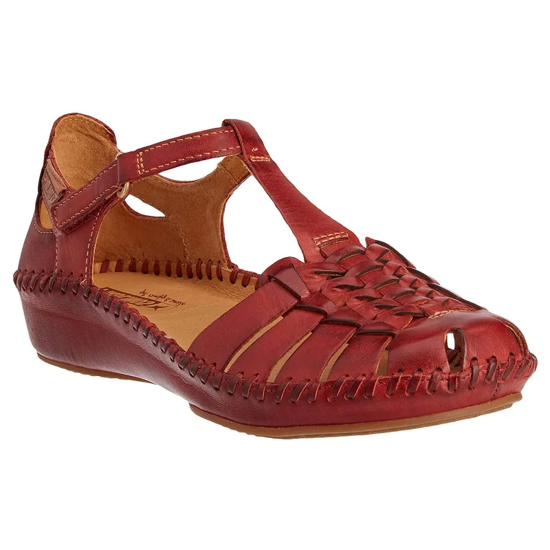 Anti - Slip Women's Sandals with a Grooved Sole in Green for Outdoor AdventuresPuerto Vallarta Calfskin Leather Women's Ankle Strap Sandals