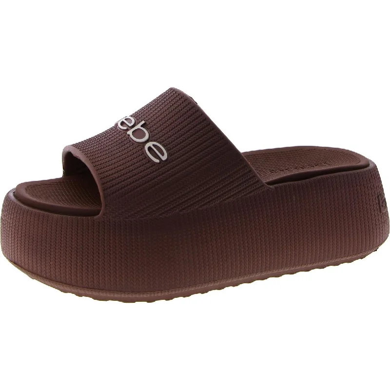 Women's Sandals with a Floral - Printed Upper in Pink for a Feminine Spring LookPlushy Womens Logo Slip-On Platform Sandals