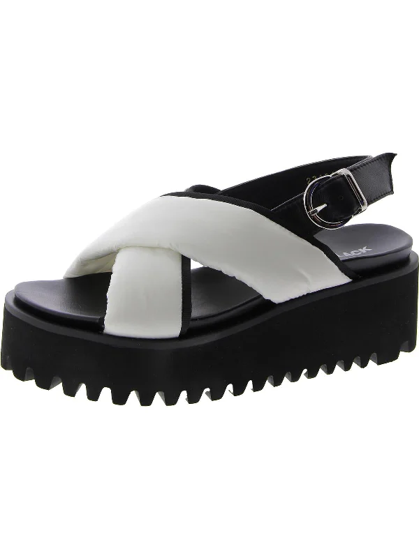 Adjustable Strap Women's Sandals with a Padded Heel in Pink for a Custom FitPuffy Flatform Sandal Womens Laser Cut Casual Ankle Strap