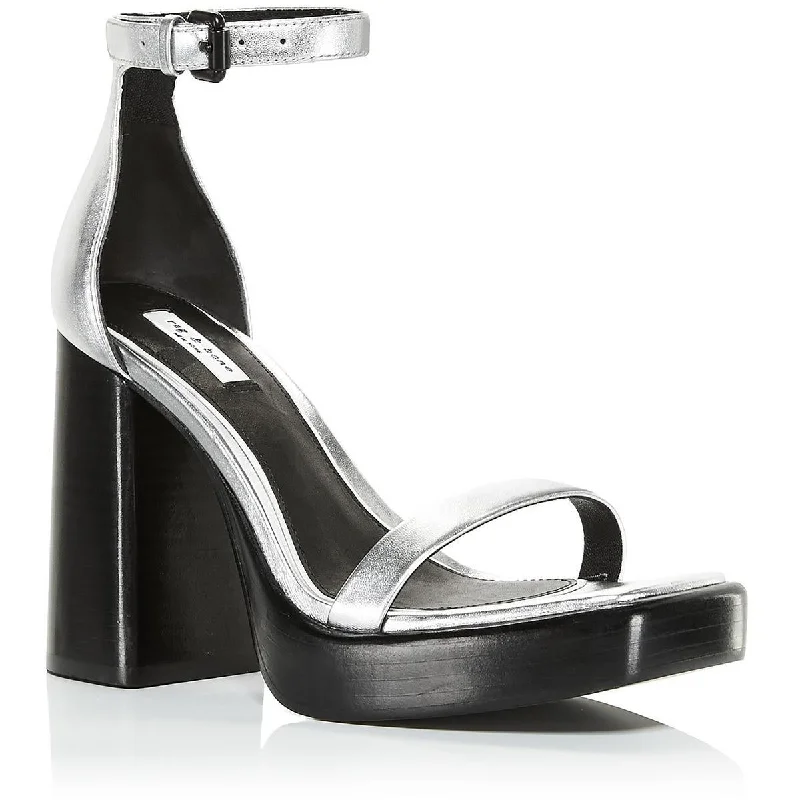 Women's Rhinestone - Embellished Open - Toe Sandals in Silver for a Glamorous Party LookRag & Bone Womens MATRIX Comfort Insole Leather Ankle Strap