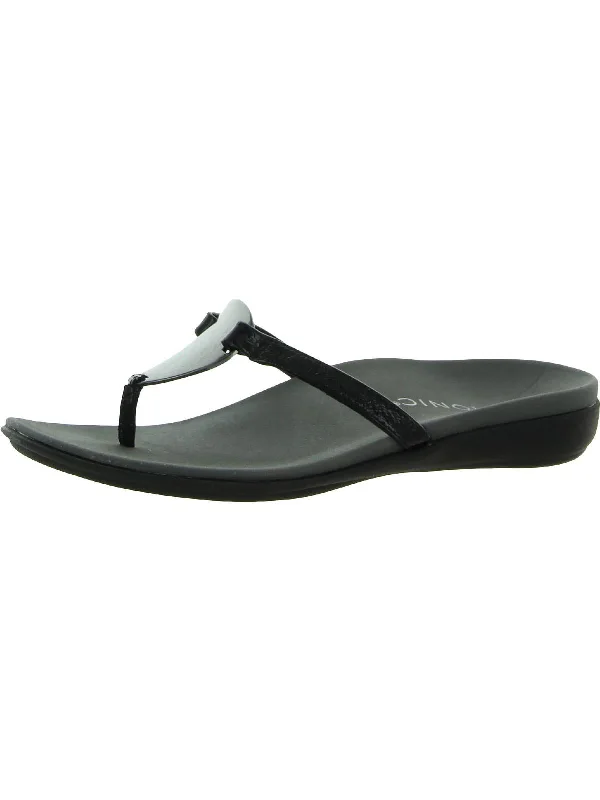 Plus Size Women's Wide - Width Platform Sandals in Black for Added Comfort and HeightRaysa Womens Patent Leather Thong Flip-Flops