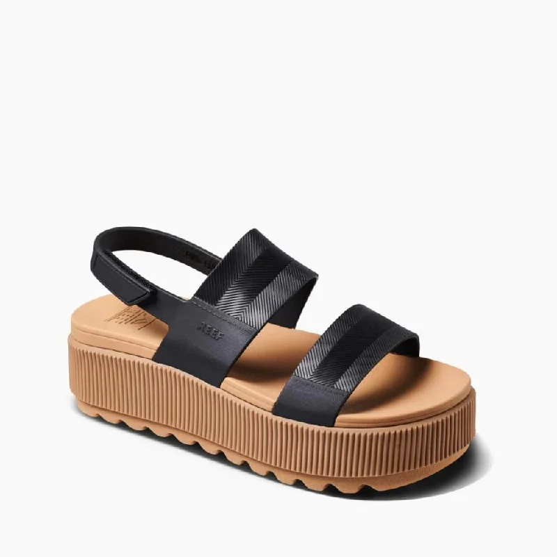 Women's Cork - Soled Espadrille Sandals with a Rope - Trimmed Upper in Navy for a Summer VibeReef Sandals Woman Elevated Platform Sandal