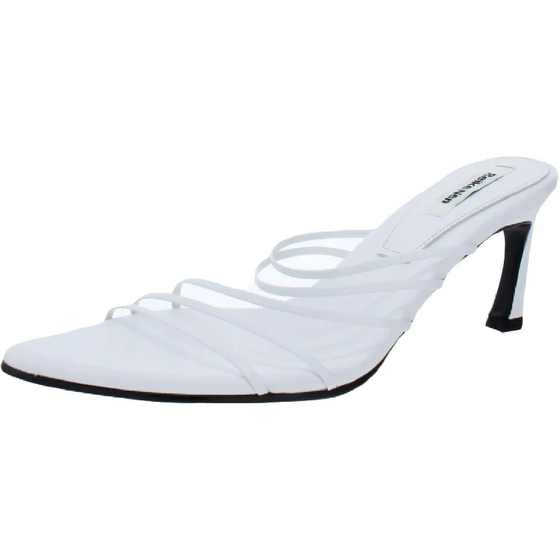 Plus Size Women's Wide - Width Platform Sandals in Black for Added Comfort and HeightReike Nen Womens R2-SH001 Leather Strappy Mule Sandals