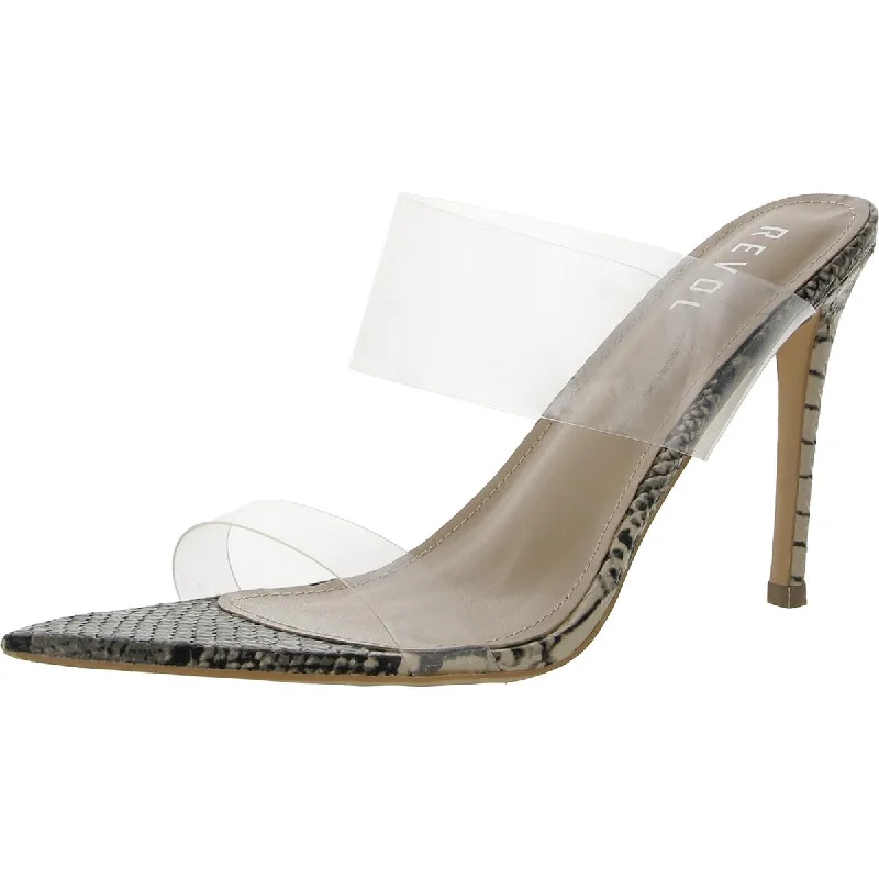 Women's Rhinestone - Embellished Open - Toe Sandals in Silver for a Glamorous Party LookRevol Womens Miniso Pointed Toe Heels