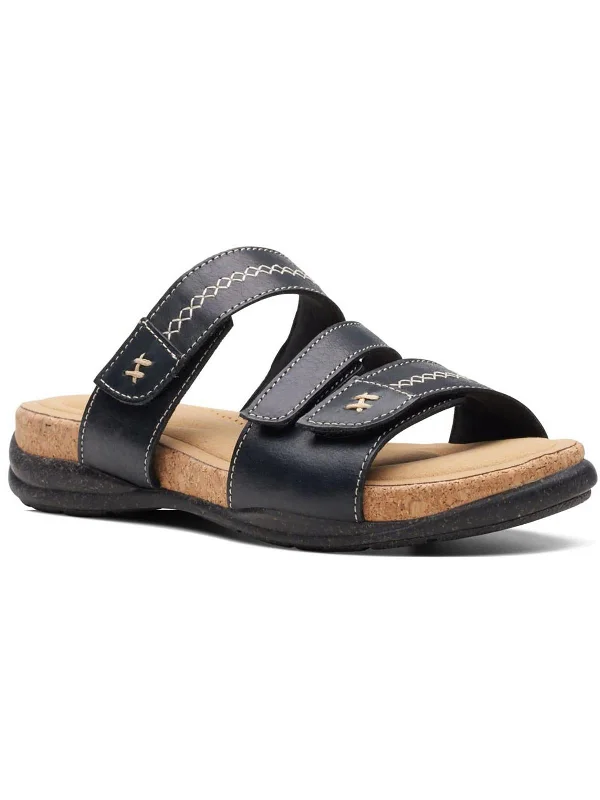 Adjustable Strap Women's Sandals with a Padded Heel in Pink for a Custom FitRoseville Bay Womens Leather Slip On Slide Sandals