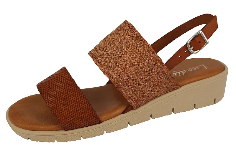 Women's Ankle - Strap Sandals with a Block Heel in Red for a Sophisticated Style3190 - CUOIO DIAMOND