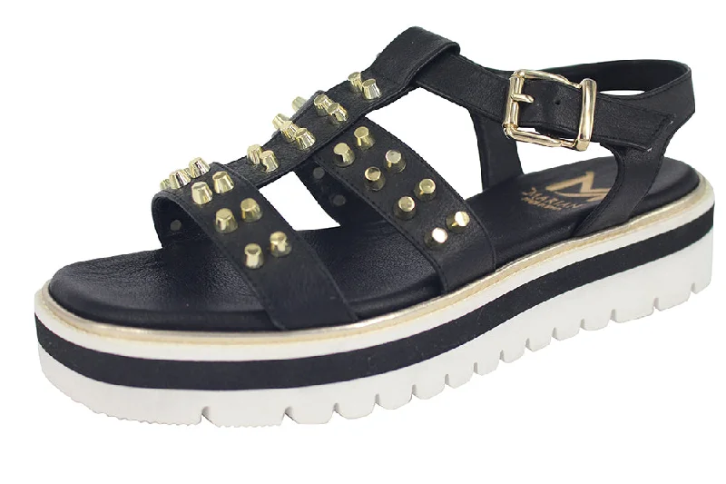 Plus Size Women's Wide - Width Platform Sandals in Black for Added Comfort and Height1008 - VEGAS NEGRO